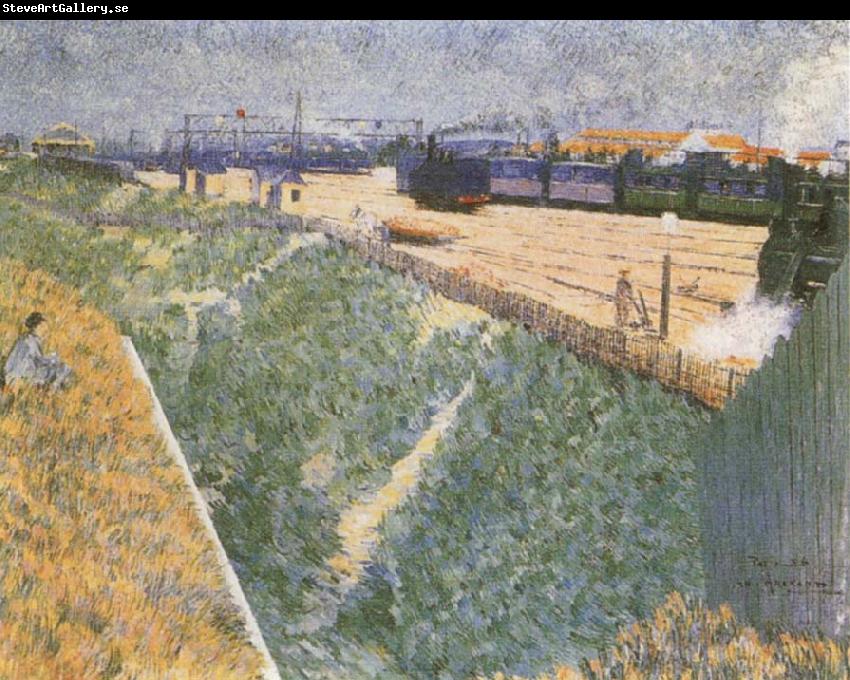 Charles Angrand The Western Railway Leaving Paris